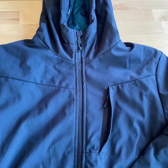 Champion Men's Navy Blue Quilted Hooded Waterproof Jacket size Medium Adjustable - Picture 3 of 11